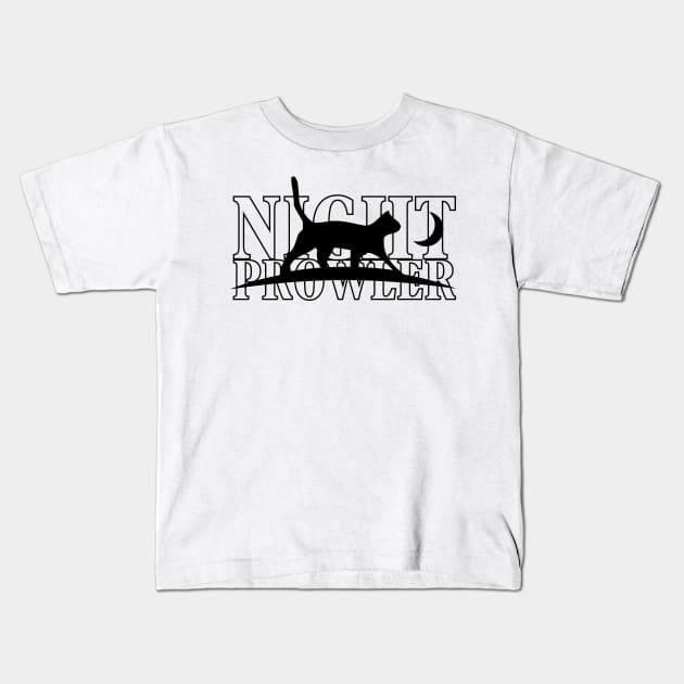 Night Prowler cat night owls moonstruck birthday gift shirt Kids T-Shirt by KAOZ
